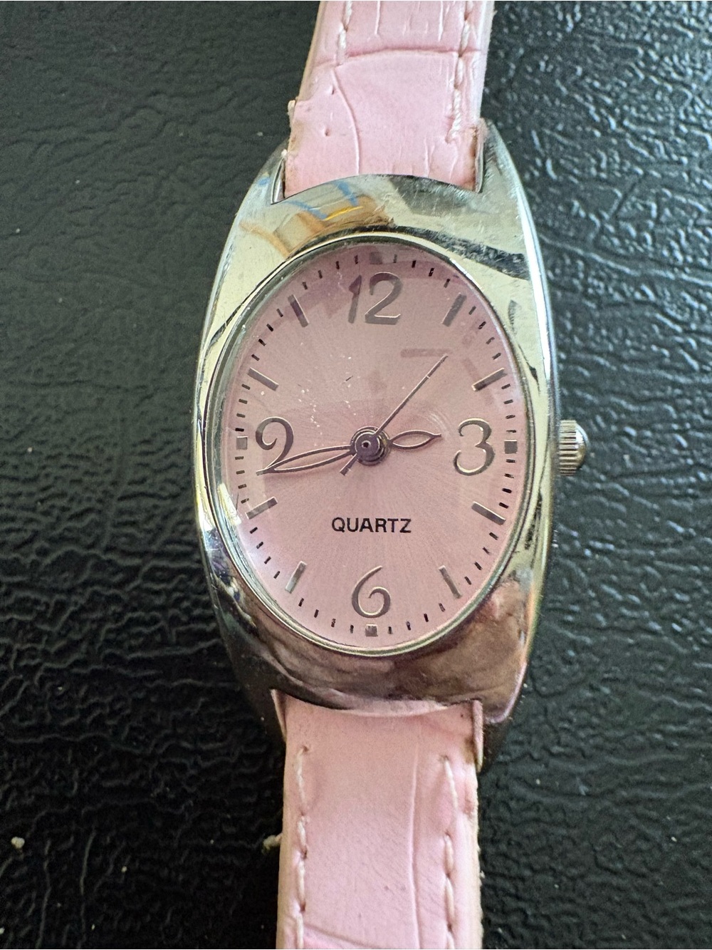 Women's Pink Quartz Oval Watch with Pink Strap